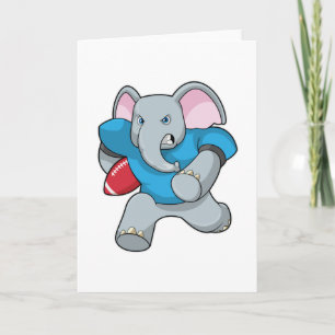 Elefant på fotboll med utrustning kort