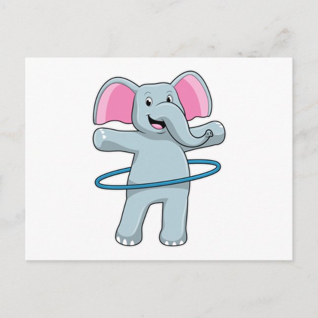 Elefant på gymmet med gymdäck vykort (Framsida)