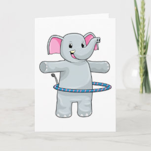 Elefant på gymmet med styrketräning däck kort