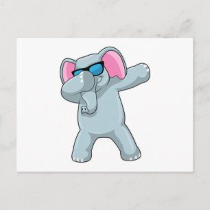Elefant på Hip Hop-dans Dab Vykort