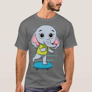 Elefant på Skateboard T Shirt