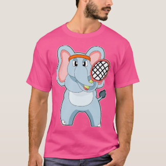 Elefant på Tennis med tennis Racket T Shirt