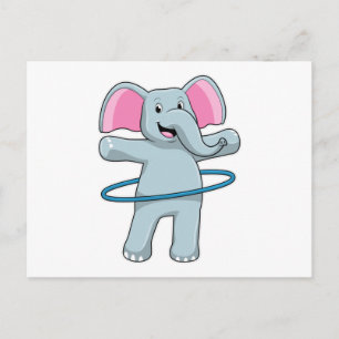 Elefant på träning med träningsdäck vykort