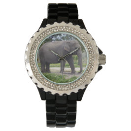 Elefant på tyst tidstillägg armbandsur