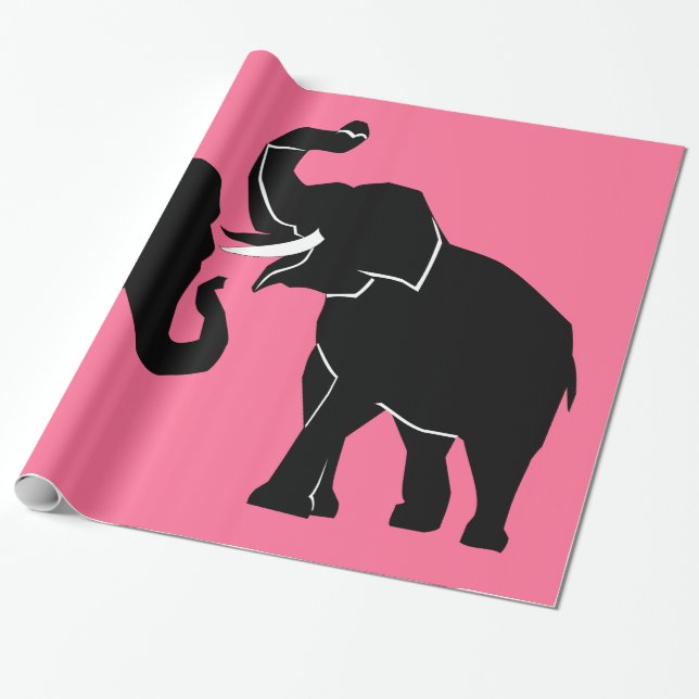Elefant par Anpassningsbar Färg Wrapping Papper Presentpapper (Utrullad)
