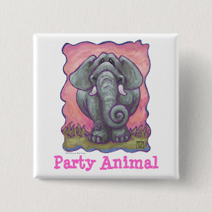 Elefant Party Djur Knapp