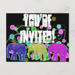 Elefant Party Inbjudningar