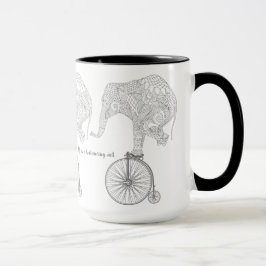 Elefant Penny Farthing Cykel Balans Mugg