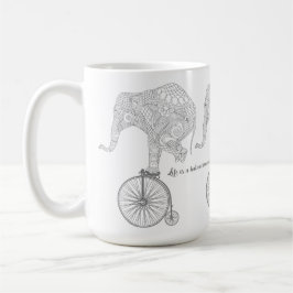 Elefant Penny Farthing Cykel Balans Mugg
