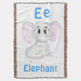 Elefant personalize ABC: Brev E - lägg till ditt n Filt