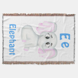 Elefant personalize ABC: Brev E - lägg till ditt n Filt