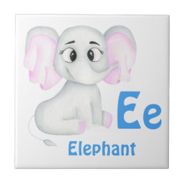 Elefant personalize ABC: Brev E - lägg till ditt n Kakelplatta