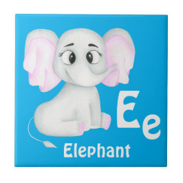 Elefant personalize ABC: Brev E - lägg till ditt n Kakelplatta