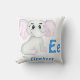 Elefant personalize ABC: Brev E - lägg till ditt n Kudde