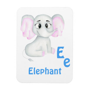 Elefant personalize ABC: Brev E - lägg till ditt n Magnet