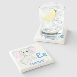 Elefant personalize ABC: Brev E - lägg till ditt n Stenunderlägg
