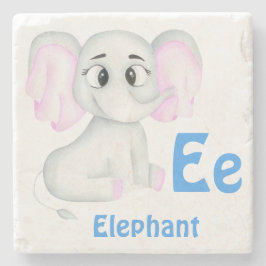Elefant personalize ABC: Brev E - lägg till ditt n Stenunderlägg