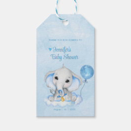 Elefant Personlig Tack Babyfirande Presentetikett