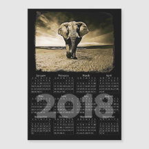 Elefant Photo 2018 Calendar Magnetic Card