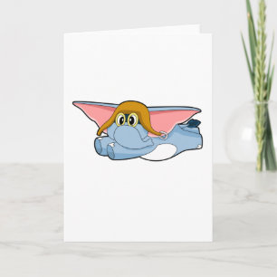 Elefant Pilot Pilot hatt Kort