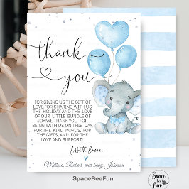 Elefant Pojke Baby Shower Safari tackkort Inbjudningar