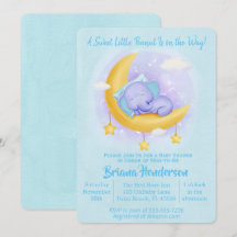 Elefant Pojke Söt Liten Jordnöt Baby Shower
