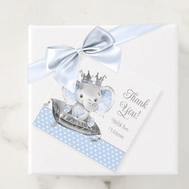 Elefant prins baby shower gåvor etiketter