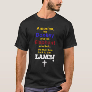 Elefant Republican och Donkey Democrat Lamb Chris T Shirt