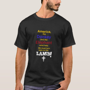 Elefant Republican och Donkey Democrat Lamb Chris T Shirt