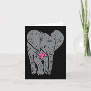 Elefant Rosa Ribbon Breast Cancer Awareness Suppo Kort