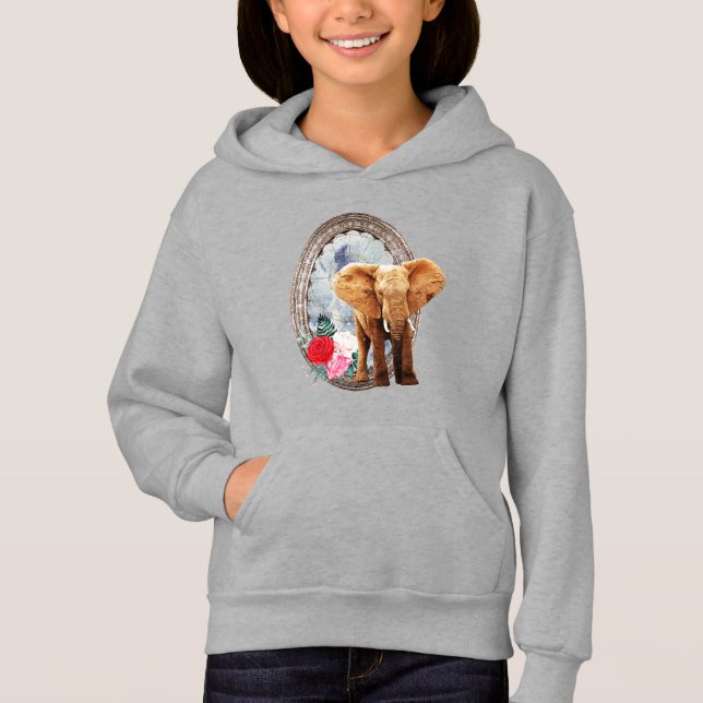 Elefant, Rosor, Och Ram T Shirt (Framsida)