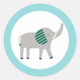 Elefant Rund Fördel Sticker Ljust Zoo Djungel Runt Klistermärke