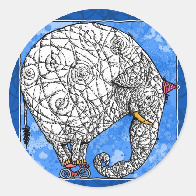 elefant runt klistermärke (Framsida)