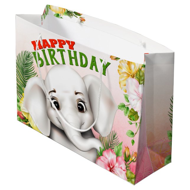 Elefant Safari Födelsedag (Baksidan Vinklad)
