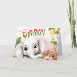 Elefant Safari Födelsedag Kort