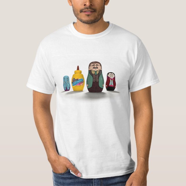 Elefant/senap/Teddy Roosevelt/Dracula skjorta Tee Shirt (Framsida)