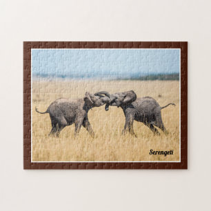 Elefant Serengeti Afrika Savann Vilda djur Pussel