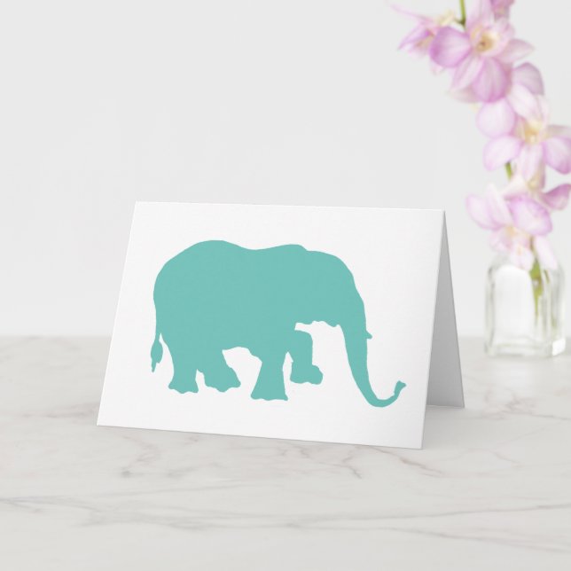 Elefant Silhouette - Valfri Färg - Kort (Orkide)