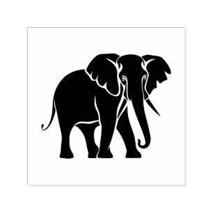 Elefant Siluett Bild Endast Ingen Text Självfärgande Stämpel