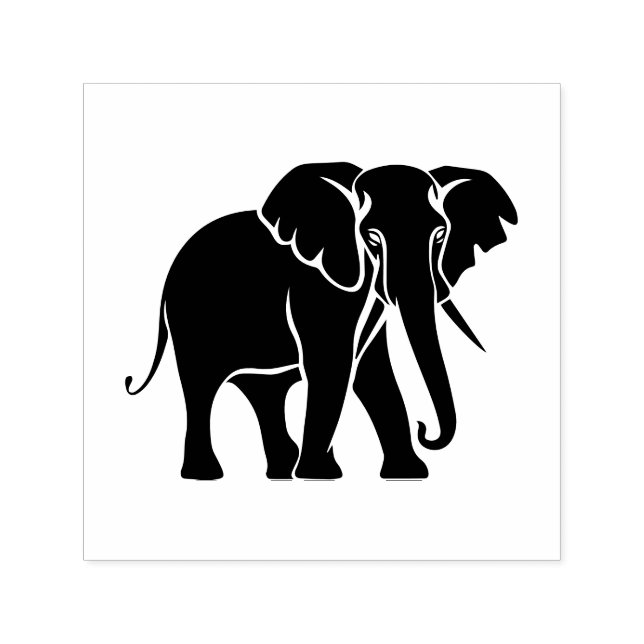 Elefant Siluett Bild Endast Ingen Text Självfärgande Stämpel (Design)