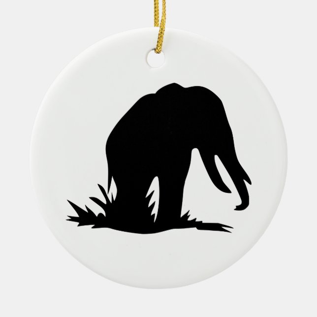 Elefant Siluett Julgransprydnad Keramik (Framsidan)