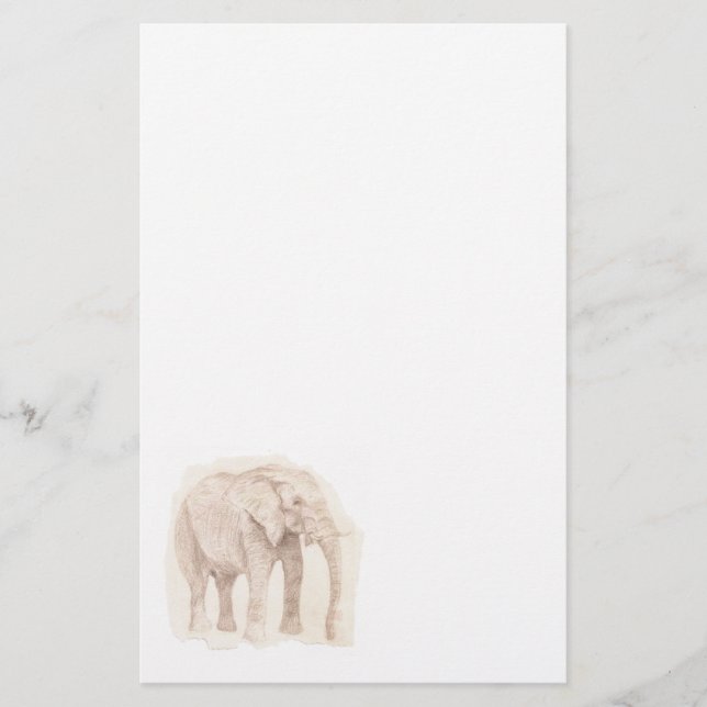 Elefant skisskonst  brevpapper (Framsida)
