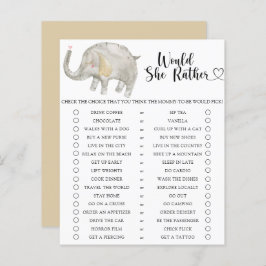 Elefant / Skulle hon hellre Baby Shower-spel
