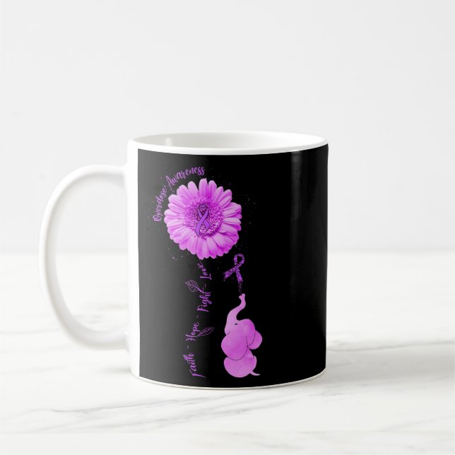 Elefant Solros Tro Hopp Kamp Ljuvhet Överdos  Kaffemugg (Vänster)