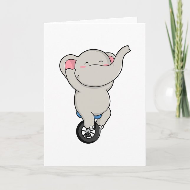 Elefant som Artist i Circus med Däck Kort (Framsida)