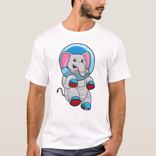 Elefant som astronaut i glassfären t shirt (Framsida)