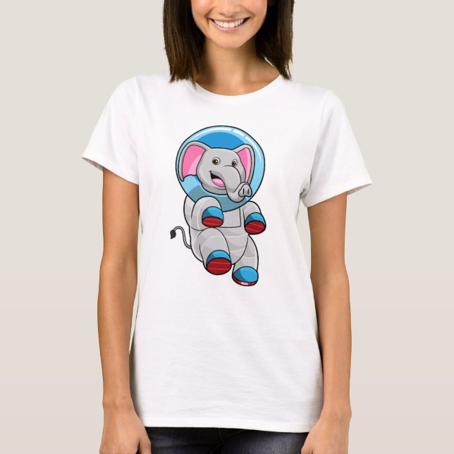 Elefant som astronaut i glassfären t shirt (Framsida)