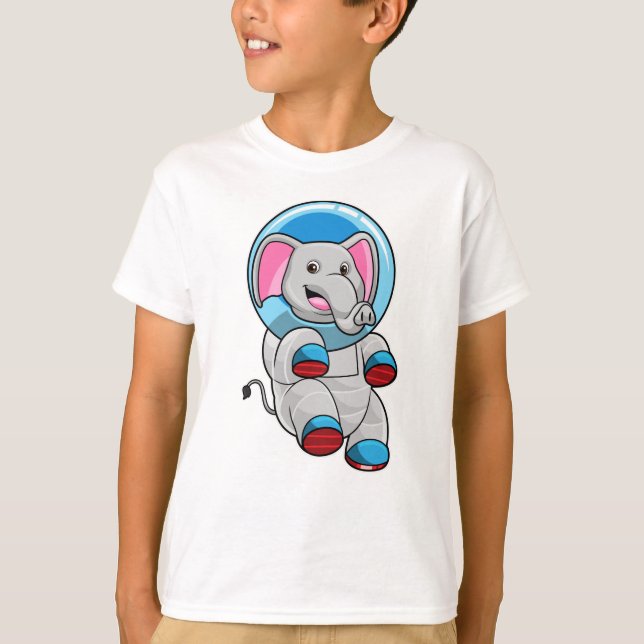 Elefant som astronaut i glassfären t shirt (Framsida)