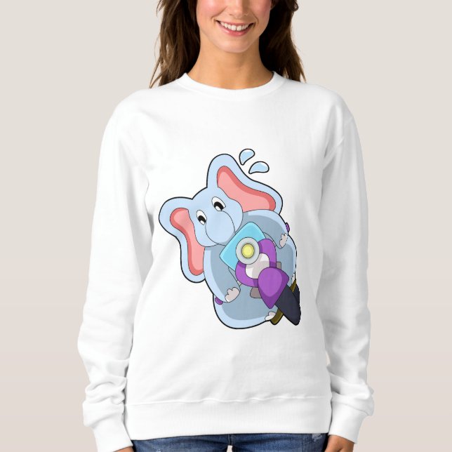 Elefant som Biker med motorcykel.PNG T Shirt (Framsida)