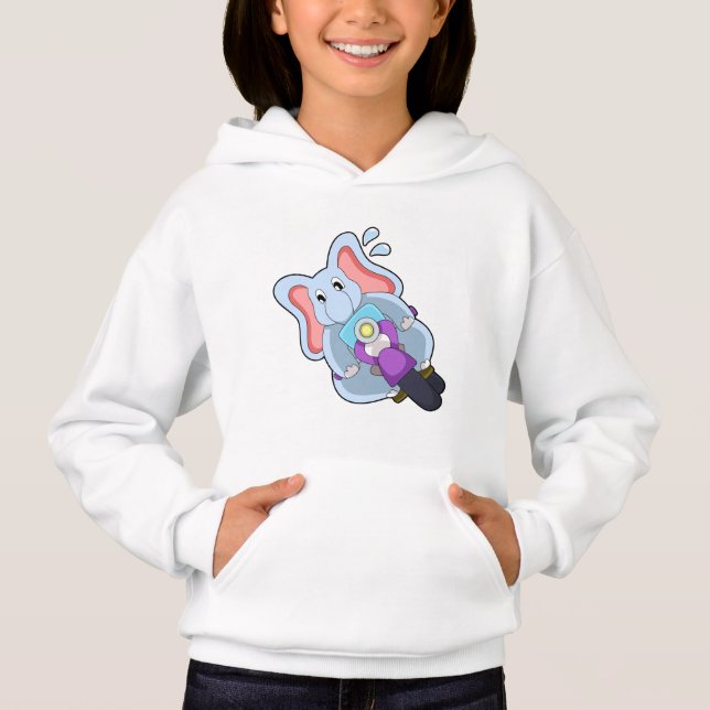 Elefant som Biker med motorcykel.PNG T Shirt (Framsida)